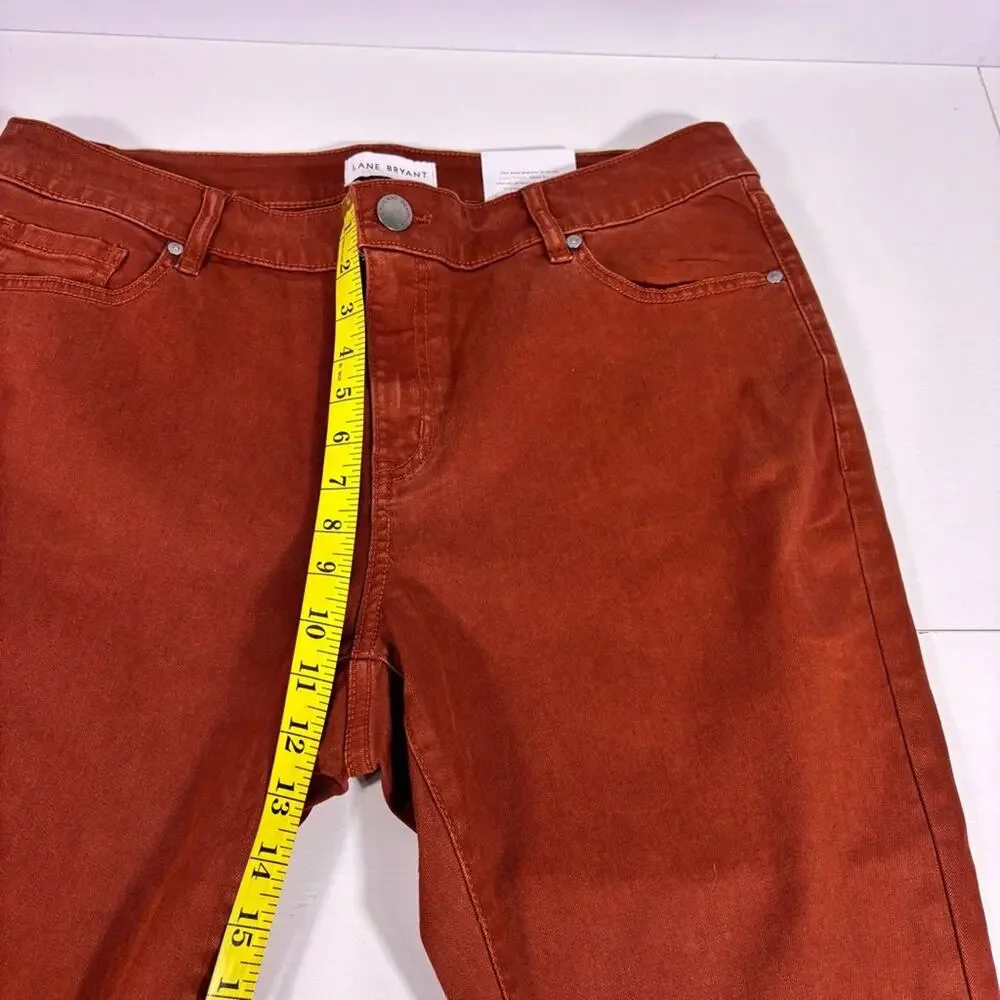 NWT Lane Bryant Signature Fit MidRise Super Stretch Jeans Warm Rust Size 16 1008
